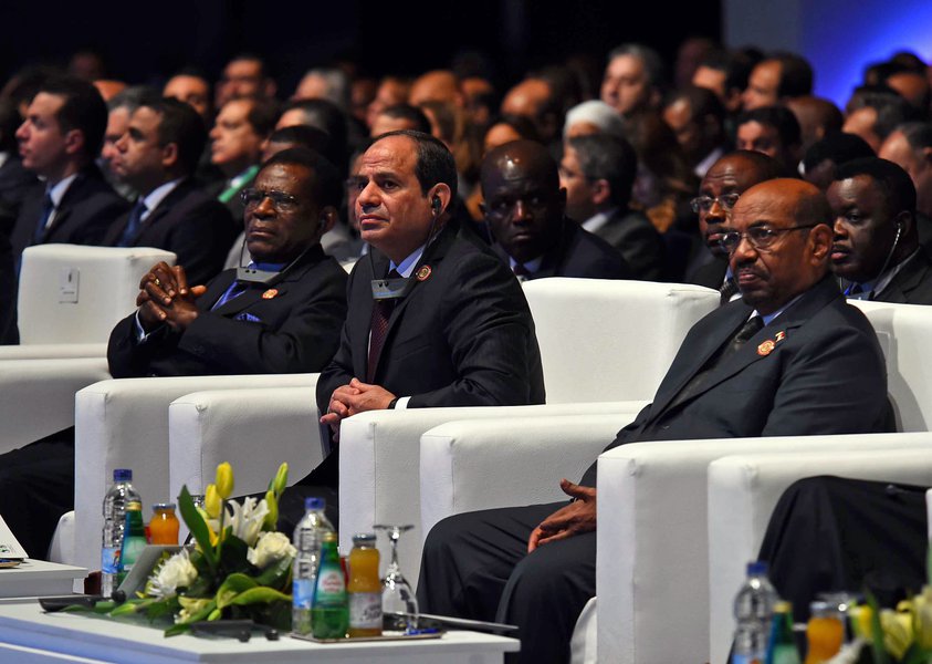 A cross section of African leaders at the 'Business for Africa' conference in Egypt