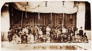 Nasser al-Din Shah had a special interest in taking photos of his own slaves inside the harem. In this photo, 53 eunuch slaves of different ethnic backgrounds in their early childhood, had probably been recently sent from abroad to the local southern markets, and to the king’s harem. Among them four African boys (qolam bachehha), inside Nasser al-Din Shah’s harem, Golestan Palace, Tehran. Date unknown. Photograph: Central Library, University of Tehran, Tehran, Iran 