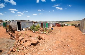 A growing number of whites are living below the poverty line in South Africa - the temporary camp is home to around 300 people 