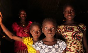A woman and her daughters in the village of Cambadju in Bafata region, Guinea-Bissau, which has been on the UN’s list of least developed countries since 1981. Photograph: Unicef/Lemoyne/EPA