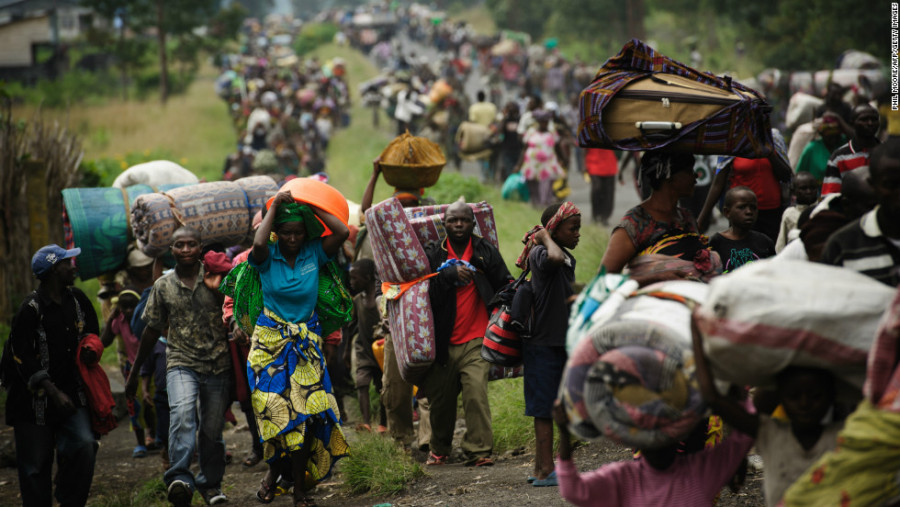 Refugees flee the fighting in east Congo. Photo: Phil Moore, AFP, Getty Images