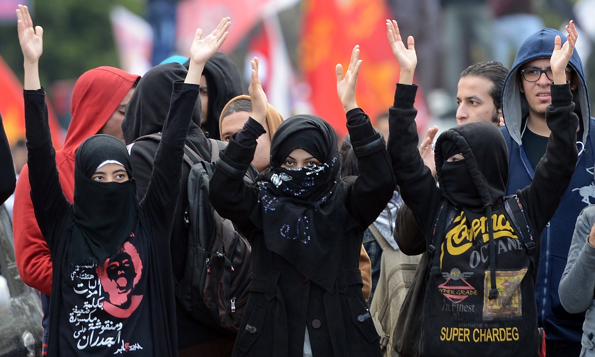 Young members of Egypt’s Black Bloc group, who model themselves on western anarchists, in Cairo, February 2013. Photograph: Khaled Desouki/AFP/Getty Images