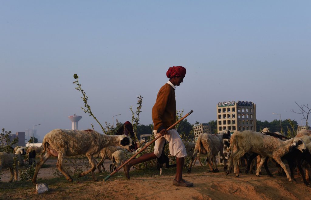 Some officials have had to travel through deserts and forests to find remote villages which that are still off the grid. Photograph: Money Sharma/AFP/Getty Images