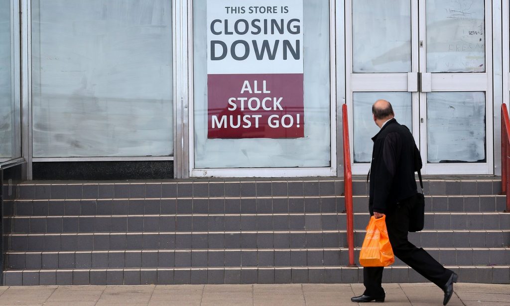 A closed-down shop in Redcar, North Yorkshire. ‘The elephant in the room is globalisation. And the most obvious manifestation of the world we have lost is the hollowing out of our industrial towns.’ Photograph: Scott Heppell/AFP/Getty Images