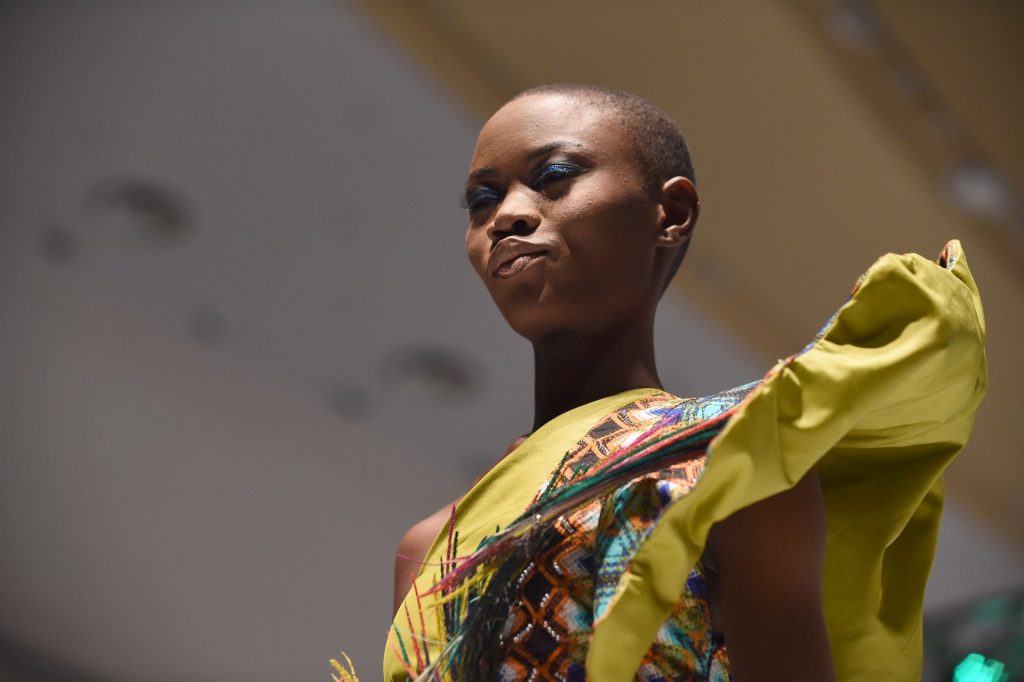 A model during Africa Fashion Week in Lagos earlier this year. Photograph: Pius Utomi Ekpei/AFP/Getty Images