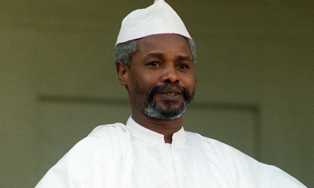 Hissène Habré pictured during an official visit to Paris in October 1989. The former Chadian president was recently found guilty of crimes against humanity. Photograph: Patrick Hertzog/AFP/Getty Images