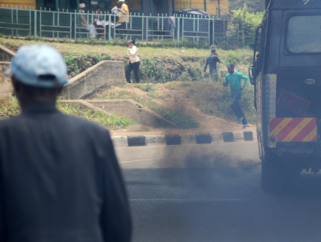 Smoke belches from a bus in Nairobi. Photograph: Tony Karumba/AFP/Getty Images