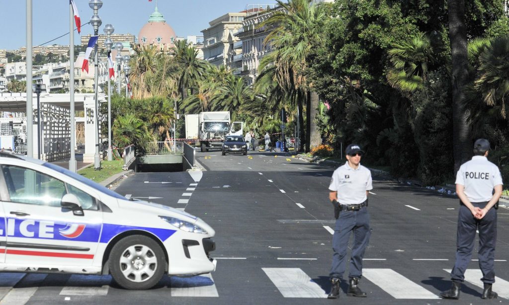 Nice’s famous Promenade des Anglais has been on lockdown since the attack. Photograph: Imago/Barcroft Images