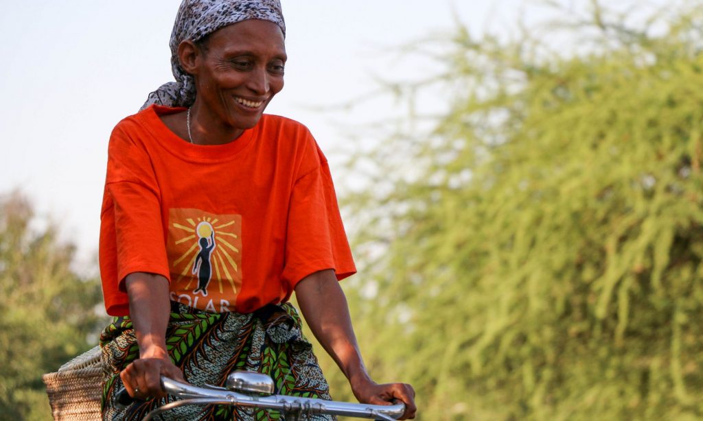 Hilaria Pashcal is one of the women selling solar lights and clean cookstoves to her community in Tanzania as part of Solar Sister. Photograph: Solar Sisters