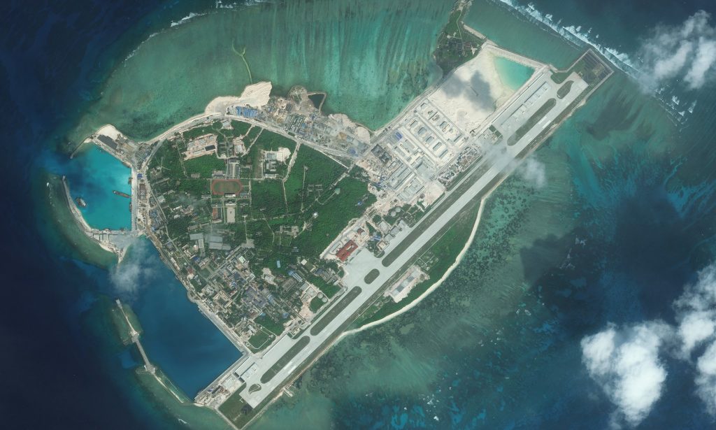 Woody Island is also known as Yongxing Island and Phu Lam Island and is the largest of the Paracel Islands in the South China Sea. Photograph: DigitalGlobe/Getty Images