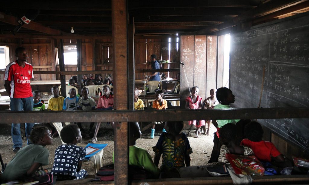 Nigerian children at a primary school in Makoko, Lagos. The international commission on financing global education opportunity will make recommendations to the UN in September. Photograph: Sunday Alamba/AP