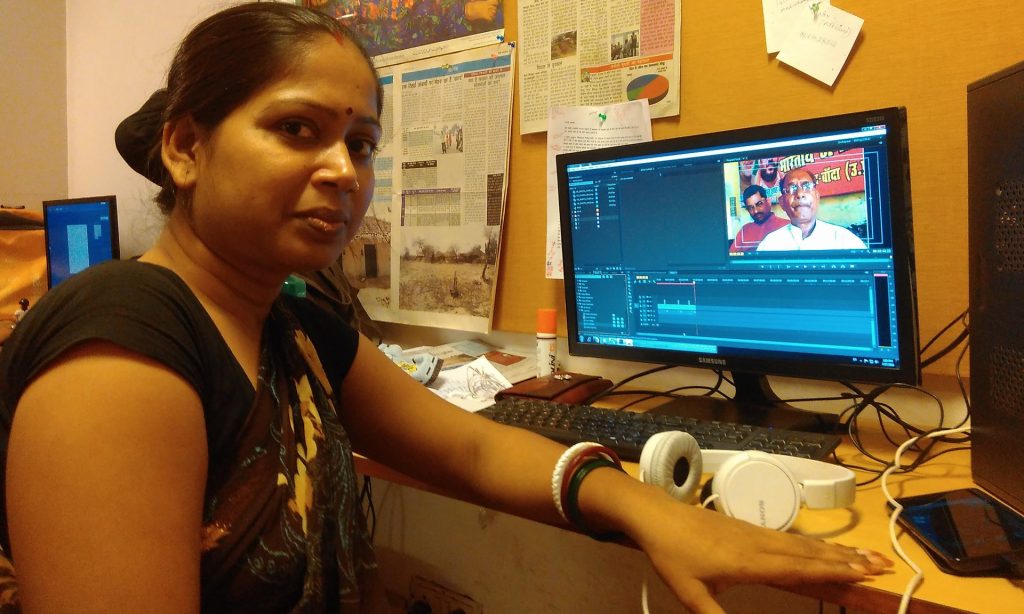 Lakshmi Sharma edits video reports sent from the field as Khabar Lahariya increases its digital presence