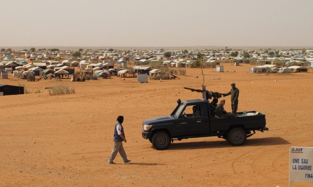 Mbera refugee camp, 50km from the border with Mali, is guarded by Mauritania’s gendarmerie. Photographs: Alex Duval Smith 