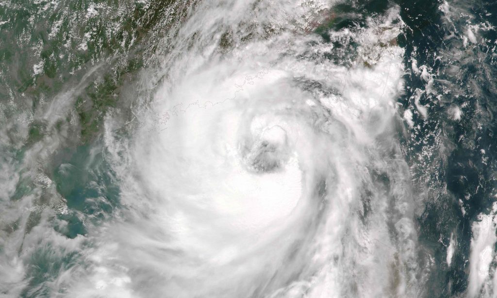 A Nasa satellite image shows Typhoon Nida approaching China. Photograph: AFP/Getty Images