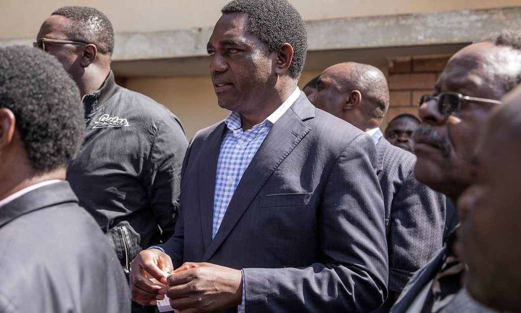 The defeated Zambian presidential candidate Hakainde Hichilema. Photograph: Gianluigi Guercia/AFP/Getty Images
