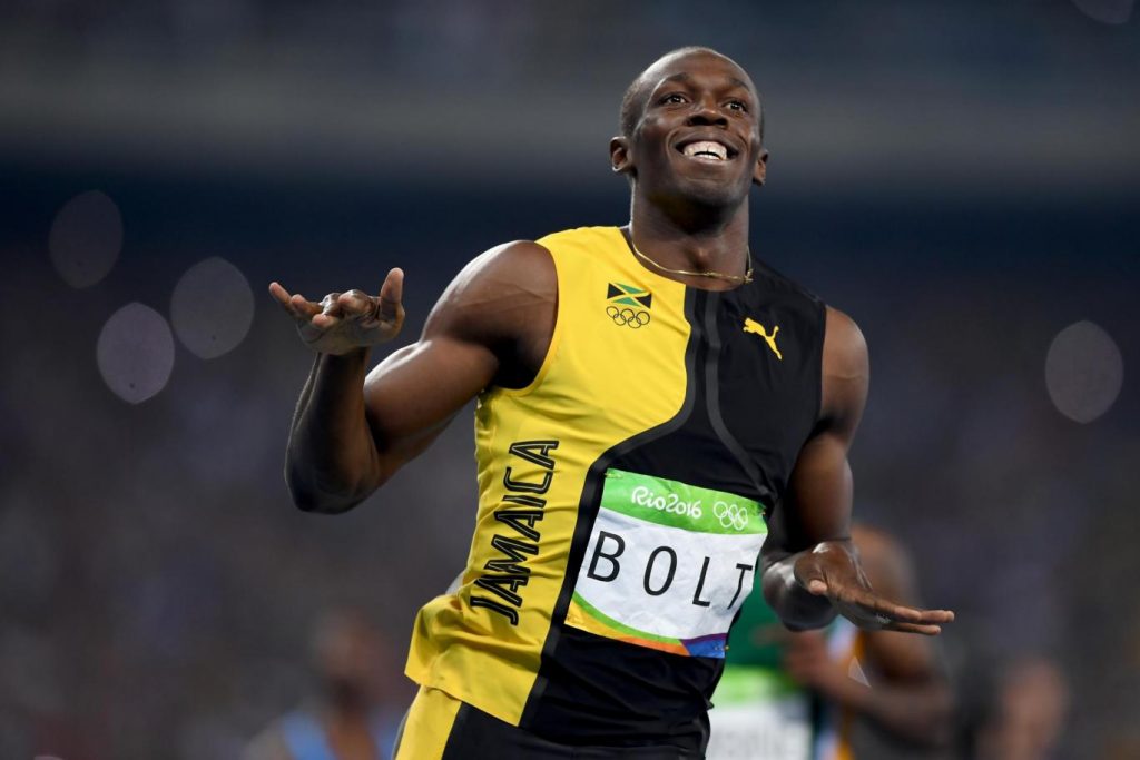 Usain Bolt celebrates winning the gold medal. Photo: AFP/Getty Images