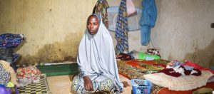 Aisha, 25 years old, fled with her 3 children after Boko Haram burned down her village and killed her husband. She’s now living among Kabbar Maila, a host community in Maiduguri, where she sought refuge after having spent 18 days in the forest.