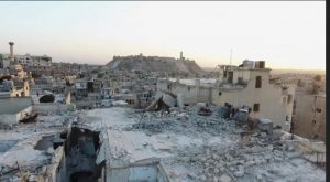 A still image from video taken October 12, 2016 of a general view of the bomb damaged Old City area of Aleppo, Syria. Video released October 12, 2016. REUTERS/via ReutersTV
