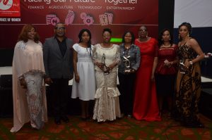 L-R: Chairman of St.ives communication Dr. Okewale and his Wife, Editor and Founder of Women of Rubbies, Esther Ijewere, Erelu Bisi Adeleye-Fayemi, Dr. Joe Odumakin, Ms. Toun Okewole-Shonaiya 