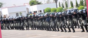 PIC. 6. CROSS SECTION OF POLICE OFFICERS IN TACTICAL DEMONSTRATION IN PREPARATION FOR  PEACE KEEPING TO LIBERIA AND SUDAN  IN ABUJA ON TUESDAY (19/11/13).