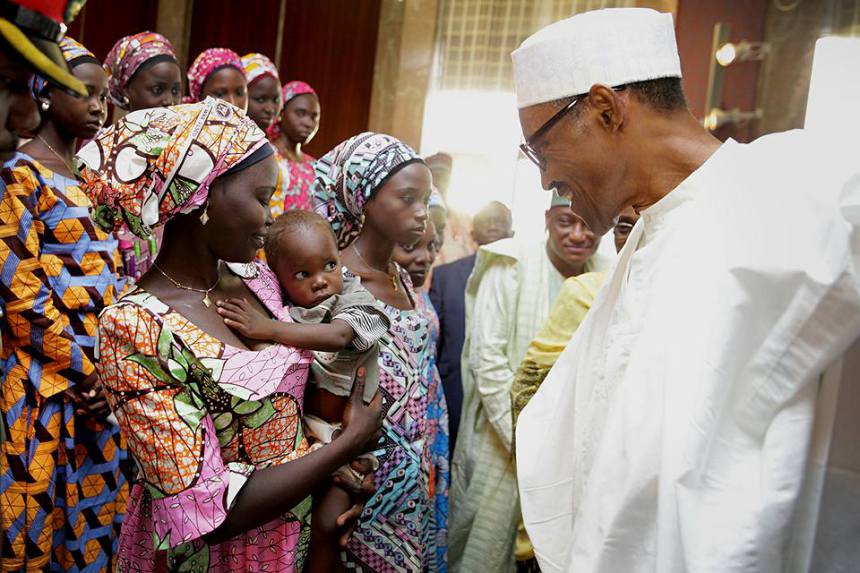 Chibok girls with Buhari