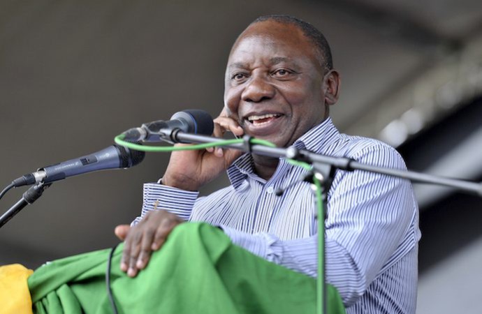 PIETERMARITZBURG, SOUTH AFRICA - JANUARY 10: (SOUTH AFRICA OUT) Deputy President Cyril Ramaphosa on January 10, 2013, in Pietermaritzburg, South Africa.  The ANC rally marked the party's 101 year of existence. (Photo by Khaya Ngwenya / City Presss / Gallo Images / Getty Images)