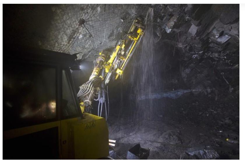 Drilling operations at a depth of 516 metres below the surface at the Chibuluma copper mine in the Zambian copperbelt region, January 17, 2015. REUTERS/Rogan Ward