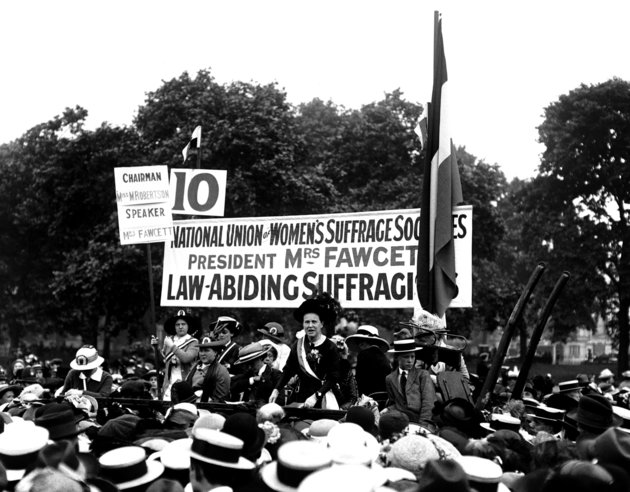 PA Archive/PA Images Millicent Fawcett, who founded the National Union of Women's Suffrage, speaks at the Suffragette Pilgrimage in Hyde Park.