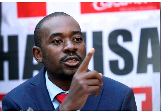 Opposition Movement for Democratic Change (MDC) leader Nelson Chamisa addresses a media conference following the announcement of election results in Harare, Zimbabwe, August 3, 2018. REUTERS/Mike Hutchings