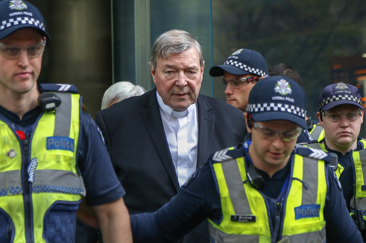 Cardinal George Pell, the most senior Catholic cleric to face sex charges, leaves court in Melbourne, Australia, Wednesday, May 2, 2018. Pell, the most senior Vatican official to be charged in the Catholic Church sex abuse crisis, arrived Wednesday for an appearance in the Melbourne court where he will eventually stand trial on sexual abuse charges spanning decades. (AP Photo/Asanka Brendon Ratnayake)