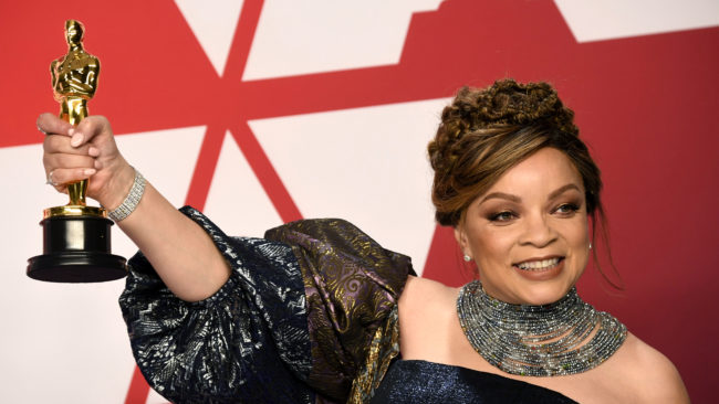 HOLLYWOOD, CALIFORNIA - FEBRUARY 24: Ruth E. Carter, winner of Best Costume Design for "Black Panther," poses in the press room during the 91st Annual Academy Awards at Hollywood and Highland on February 24, 2019 in Hollywood, California. (Photo by Frazer Harrison/Getty Images)