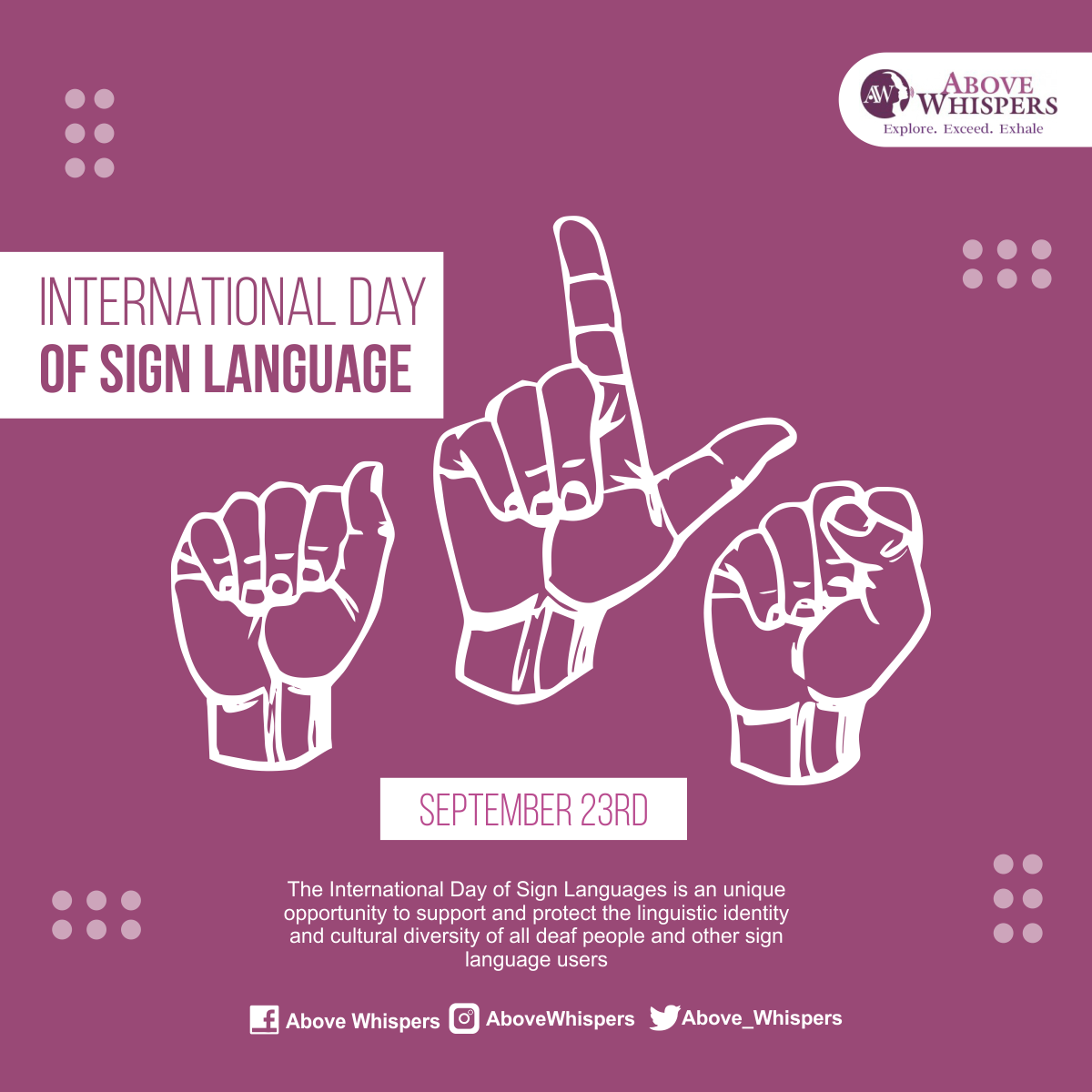 International Day Of Sign Language AboveWhispers
