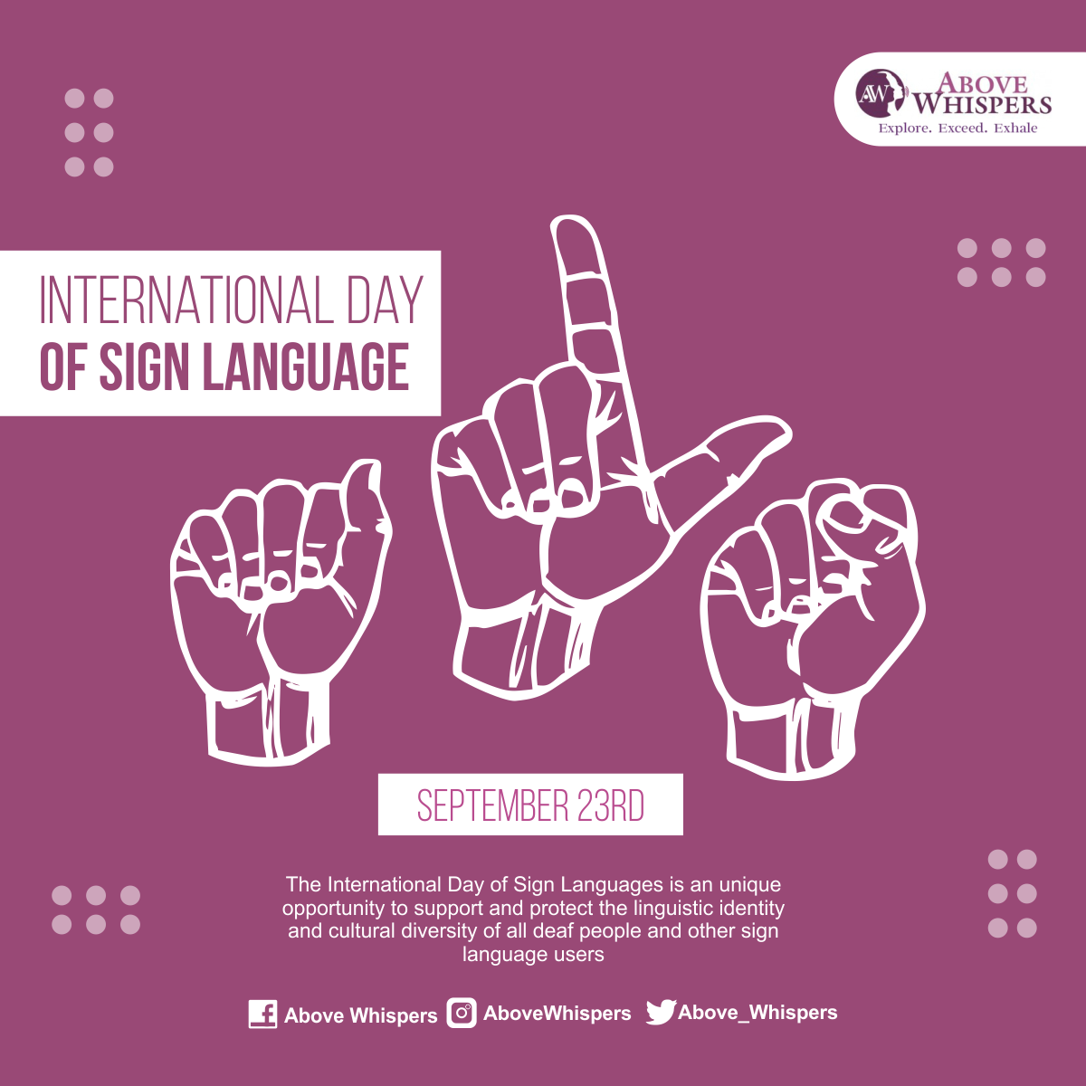 International Day Of Sign Language AboveWhispers AboveWhispers