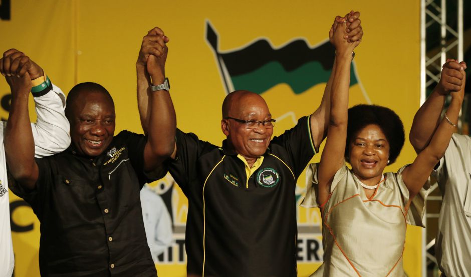 Part of the club? Ramaphosa, Zuma and Mbete. (Reuters/Mike Hutchings)