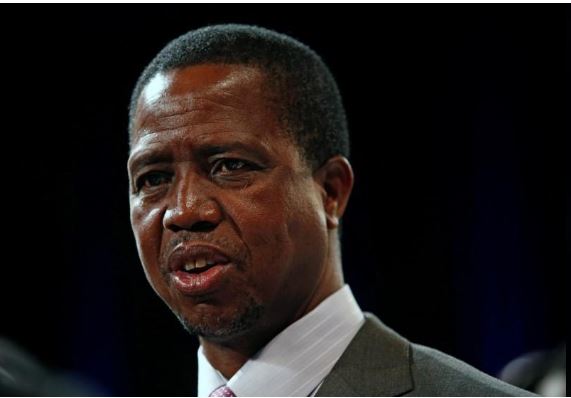 Zambian President Edgar Lungu reacts after participating in a discussion at the World Economic Forum on Africa 2017 meeting in Durban, South Africa May 4, 2017. REUTERS/Rogan Ward