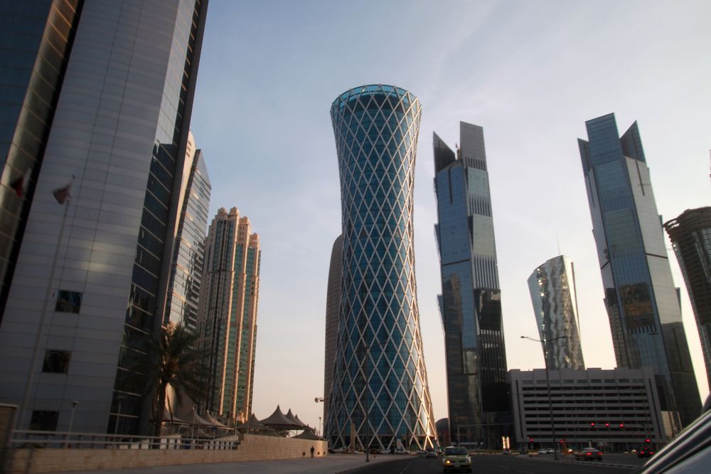 Skyscrapers stand on the city skyline in Doha, Qatar. Photographer: Gabriela Maj