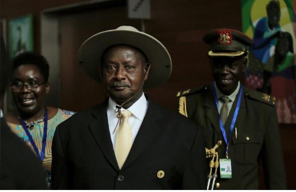 Uganda's President Yoweri Museveni arrives for the 30th Ordinary Session of the Assembly of the Heads of State and the Government of the African Union in Addis Ababa, Ethiopia January 28, 2018. REUTERS/Tiksa Negeri