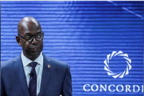 Bob Collymore, CEO of Safaricom, delivers a speech during the Concordia Summit in Manhattan, New York, U.S., September 19, 2017. REUTERS/Jeenah Moon