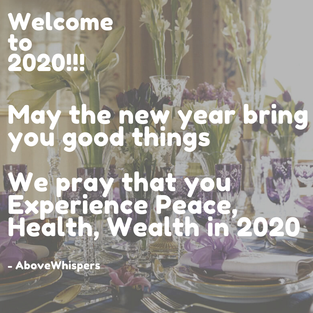 Welcome to 2020!!! May the new year bring you good things